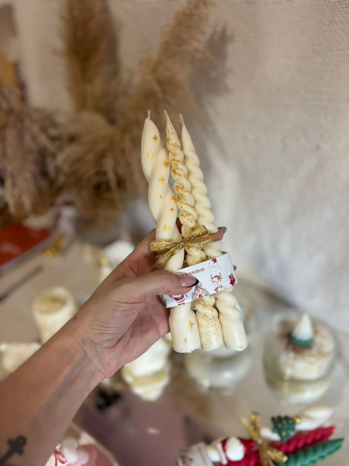 Set Velas Navideñas Gold - Lume Velas Artesanales