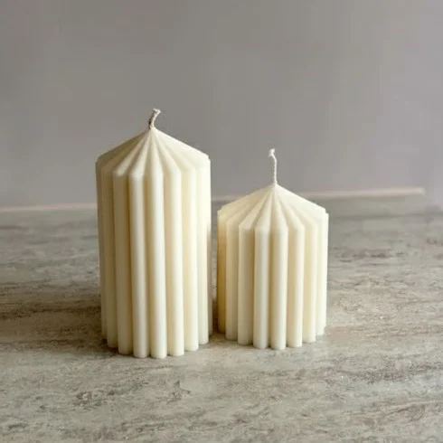 Set Velones Rayados - Lume Velas Artesanales